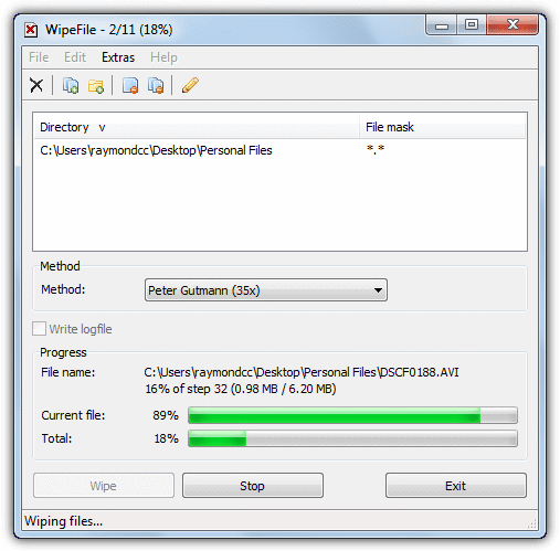 پاک کردن فایل با استفاده از Wipe File